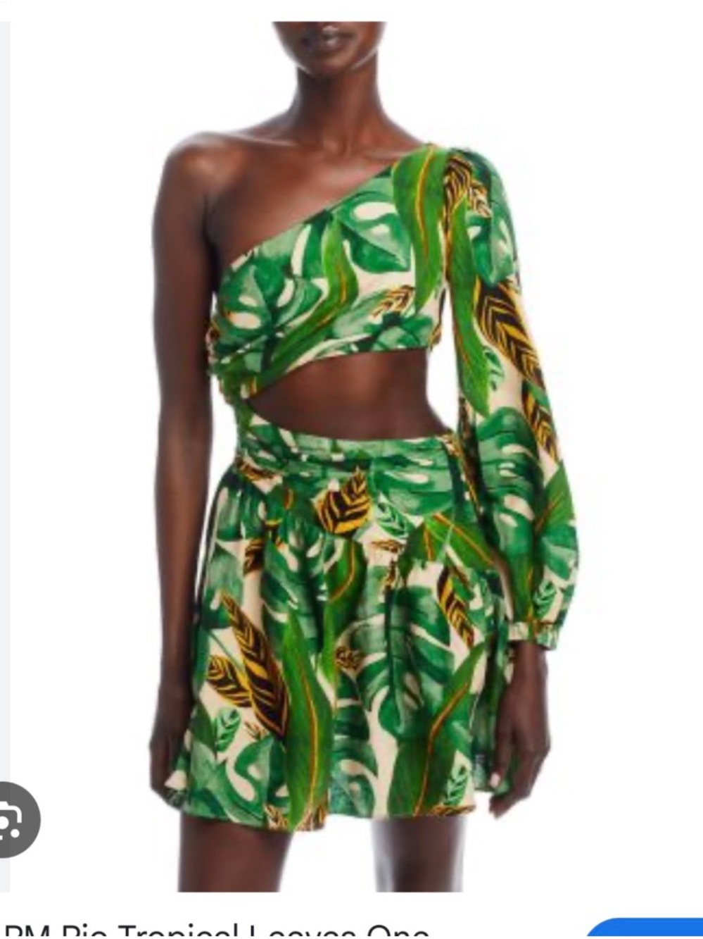 FARM Rio Green Leaf Print Mini Dress - Picture 4 of 5